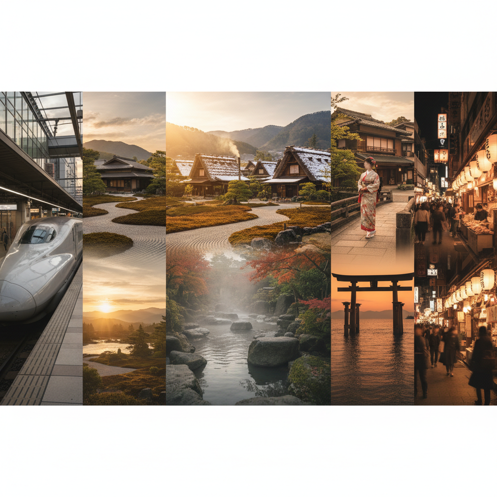 TOKYO > KANAZAWA > SHIRAKAWAGO > YAMASHIRO > KYOTO > HIROSHIMA > OSAKA